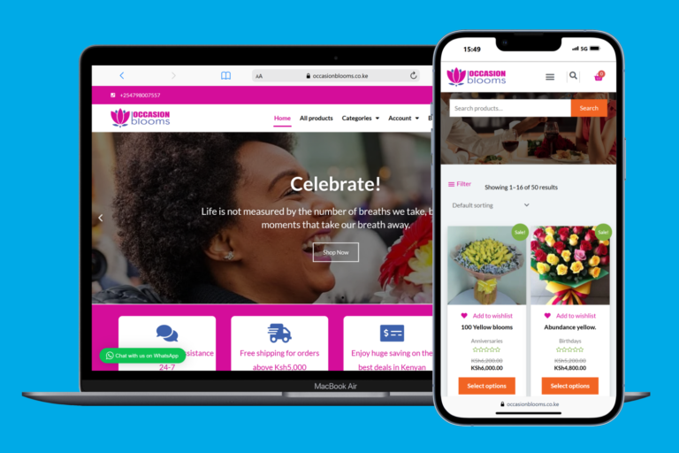 Occasion Blooms - e-commerce website for flower and gift delivery in Kenya